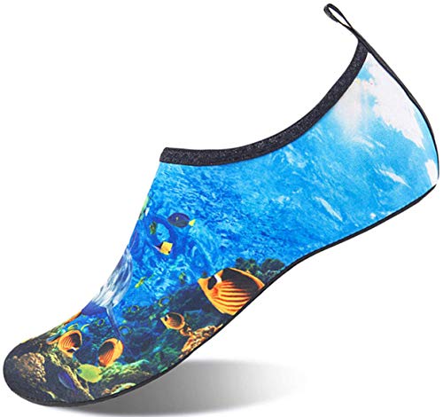 Sixspace Chaussures de bain - Chaussures aquatiques - Séchage rapide - Respirantes - Antidérapantes - Pour homme et femme - - Bleu 323., 35 EU Cover
