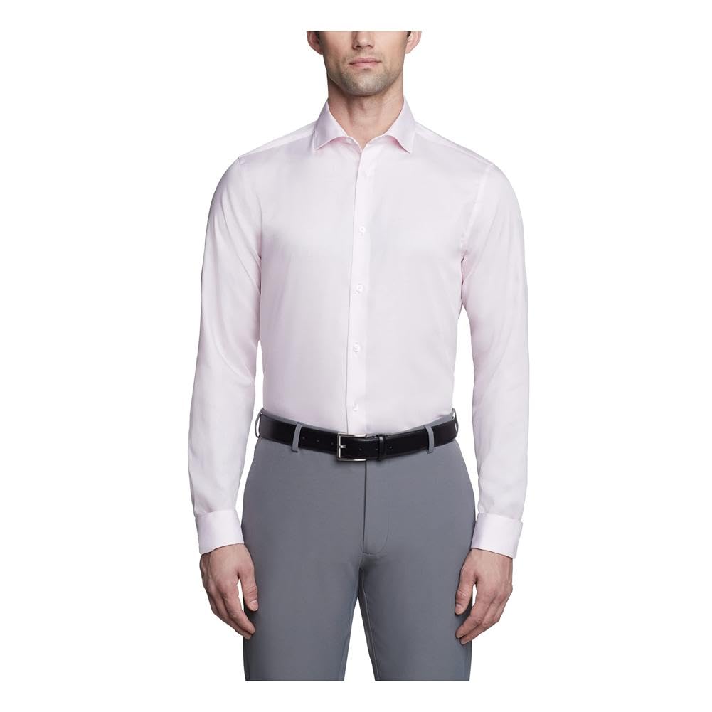 Calvin Klein Men's Slim Fit Non Iron Solid French Cuff Dress Shirt - Amazon Exclusive