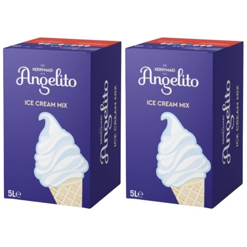 Kerrymaid Angelito Ice Cream Mix 10L x 2 – Soft Serve Vanilla Ice Cream Base – Ready to Use, Smooth & Creamy Texture – Ideal for Dessert Shops, Cafés, Events with Welari Thank You Card | (2 Pack)