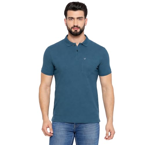 Image of NEVA Men's Regular Fit Half Sleeve Polo Neck T-Shirt with Chest Pocket