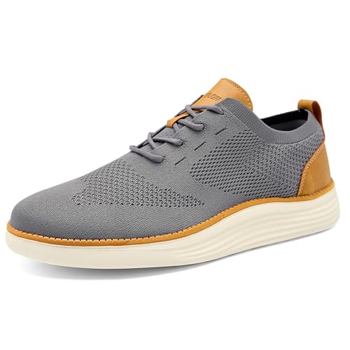 Men's Casual Dress Oxfords Shoes Breathable Knit Leisure Fashion Sneakers Lightweight Comfortable Walking Shoes