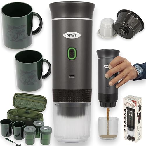 NGT Portable Espresso Coffee Machine USB Fishing Latte Mixer + NGT Brew kit