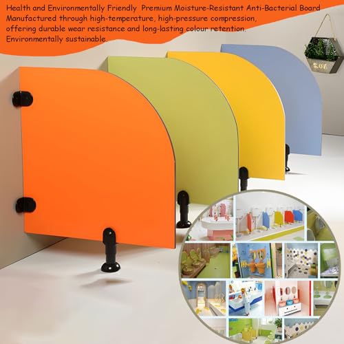 Partición de urinario amarillo 23.6x23.6 pulgadas para baño de niños Escudo de privacidad Diseño higiénico duradero Fácil instalar bordes redondeados seguros para la guardería Escuela Baño Setal Divis