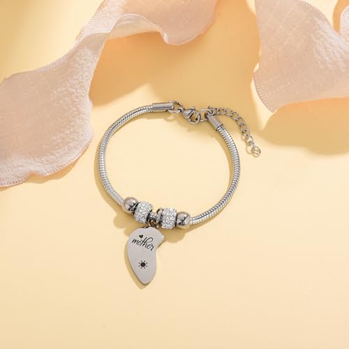 Yonhon Mother Daughter Bracelet Necklace for 2/3/4, Mother Daughter Matching Keychain Set3