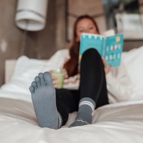 Premium Toe Socks | Mid Crew All Day Performance, Sweat Wicking, Optimal Foot Shape, Gray4