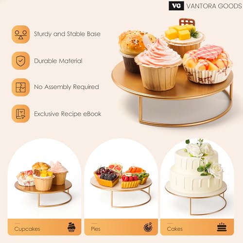3-PCS Gold Cake Stand Set (8"/10"/12" Plate) for 6-10 Inch Cakes, Nesting Metal Dessert Table Display Set for Wedding, Birthday, Baby Shower, Anniversary & Parties, Cupcake & Cake Stands - Image 6