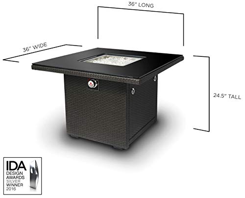 Outland Living 410 Series - 36-Inch Outdoor Propane Gas Fire Table, Slate Grey/Square #TOP4
