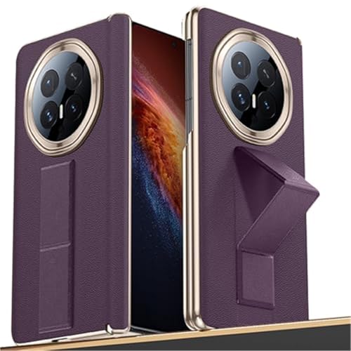 For Huawei Honor Magic V6 �p�P�[�X�A���X�g���b�g�t���X�[�p�[�X�����V�F���A�A���`�X�N���b�`�X�N���[���v���e�N�^�[�L�b�N�X�^���h�J�o�[(Purple)