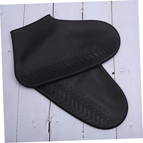 Rain Shoe Covers para Adultos Diseño Antideslizante Negro Transparente Zapatos de cubiertas para Días Lluviosos al Aire Libre miniatura 2