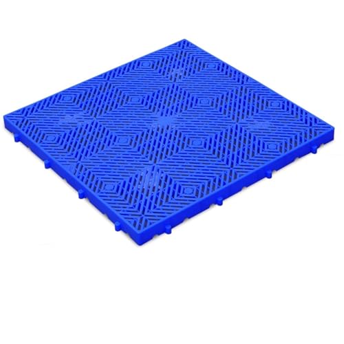 Palé de plástico entrelazado resistente, paquete de 2 almohadillas de almacenamiento a prueba de humedad para sótano y carga, paleta azul de 60 x 60 x 3 cm para supermercados