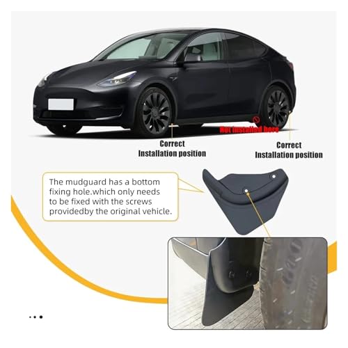 Guardabarros para Tesla Model Y 2025: protección flexible contra salpicaduras delanteras y traseras 4