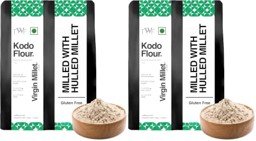 Image of TWF Kodo Flour | 1kg | Stone Ground | Not Pulverized | Kodra Atta | Naturally Gluten-Free | Virgin - Nutrient Rich (Pack of 2)