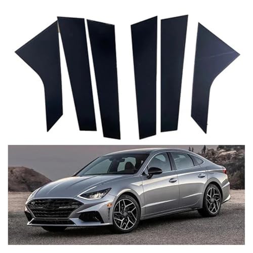 Pegatinas para postes pilar puerta ventana coche Hyundai Sonata 2020-2023, pack de 6 uds 2