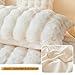 LIFEREVO 2 Pack Fluffy Faux Rabbit Fur Pillow Cases, Luxury Soft Plush Shaggy Bubble Pillowcases Standard Size with Zipper Closure, Furry Fuzzy Ivory Long Pillow Shams Bedroom Living Room 20x26, Beige