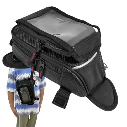 Vibhgtf Bolsa para depósito de moto – Mochila de depósito de moto – Organizador magnético impermeable para depósito de combustible | Organizador magnético impermeable montado en el tanque, bolsa