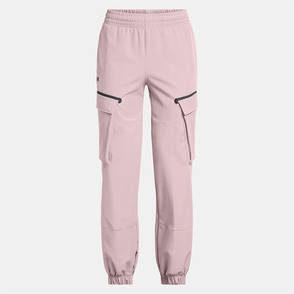 Spodnie Unstoppable damskie Under Armour kolor fioletowy fason cargo high waist