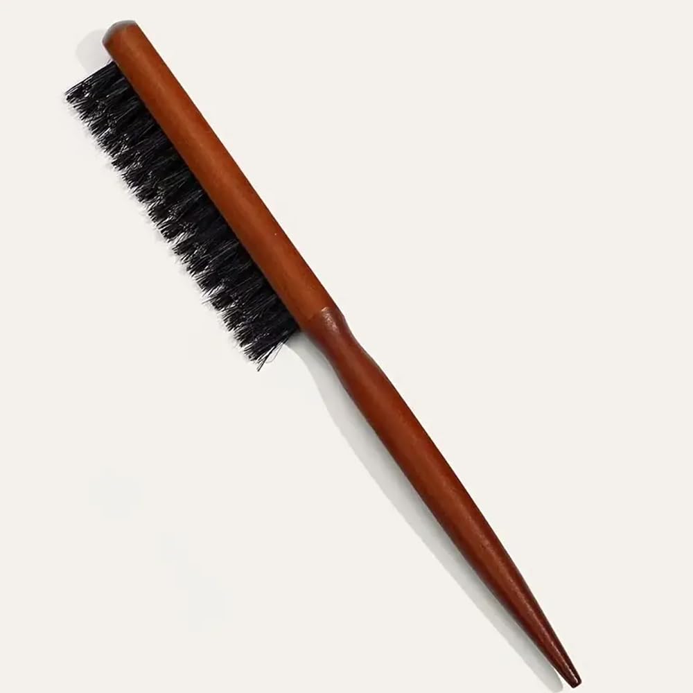 Pente de cabelo de madeira com cerdas de salão profissional – Elegante e durável para
