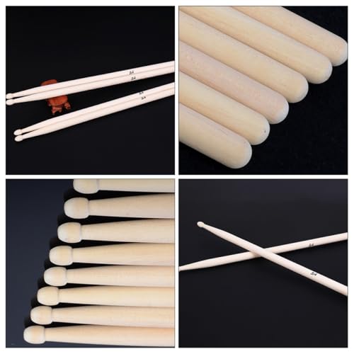 2 Pares Baquetas de Madera Maple 5A Beige miniatura 3