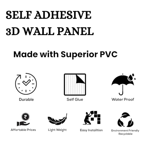 Image of Kayra Decor 3D Self Adhesive Wall Panel Ruby Rose TP 106 Design Pack of 12 Covers 32.34 Sq. Ft.TP106