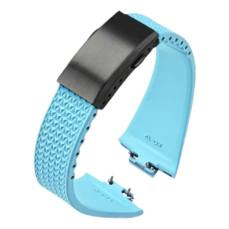 Bracelet de montre caoutchouc fluoré Tissot PRX 35mm 40mm bleu FKM boucle déployante