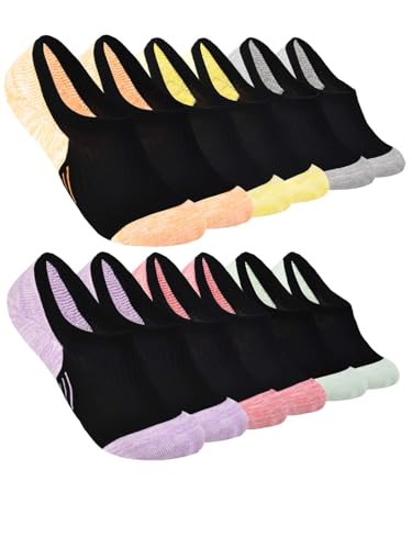 Womens No Show Socks Cushioned Athletic Ankle Socks Thick Cotton Low Cut Sock Non Slip Sock 6 Pairs