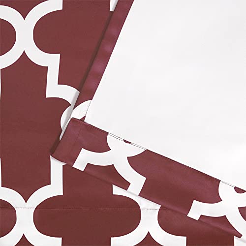 Exclusive Home Ironwork Sateen Woven Room Darkening Blackout Grommet Top Curtain Panel Pair, 52"X96", Burgundy, 2 Piece #TOP3