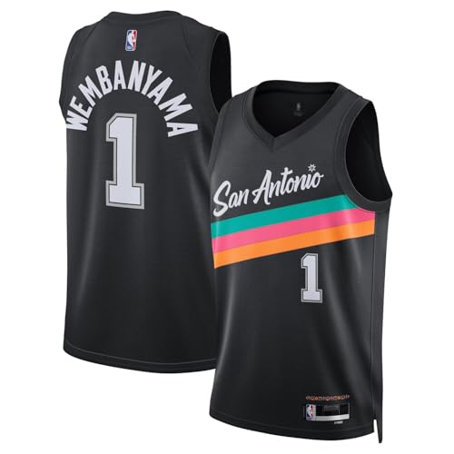 Victor Wembanyama San Antonio Spurs NBA Kids Youth 8-20 Black City Edition Swingman Jersey (US Numeric 14 16 Regular Black)