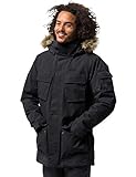 herren winterjacke pelz Praktischer Lieferumfang - Jack Wolfskin Glacier Canyon Parka, sehr warme, wind- und wasserdichte, atmungsaktive und robuste Herren Jacke, PFC-frei, Farbe: Black, Größe: XL