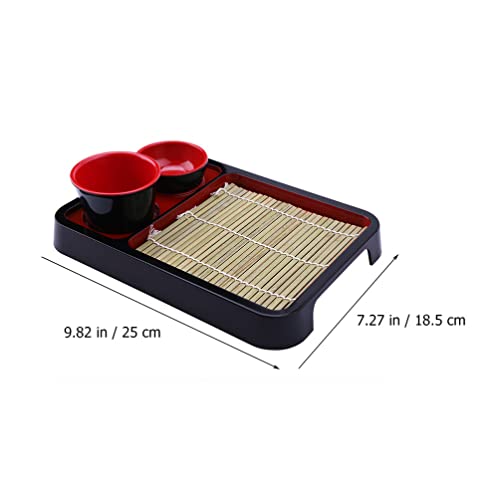 Bandeja de frutas y platos cuadrados para sushi miniatura 6