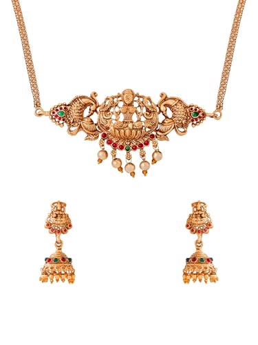 Yellow Chimes Temple Jewellery Set | Gold Plated Traditional Chok...