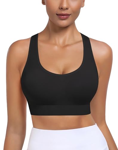 Image of MIRITY Strappy Sports Bra for Women - Padded Seamless Support for Yoga Gym Workout Fitness Pack of 3