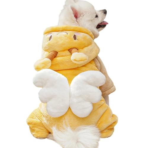 Sulxyi Sudadera para perro, disfraz de abeja cálida de forro polar, chaqueta de otoño con capucha para cachorros, para razas pequeñas, medianas y grandes, mascotas, perritos, hogar, viajes, al aire
