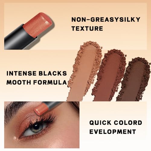 Cream Eyeshadow Sticks 6 Colors Shimmer Matte Eyeshadow Pencil Waterproof Long Lasting Eyeshadow Crayon Eye Highlighter Pen Smudge Proof Metallic Eyeshadow Stick - Image 7