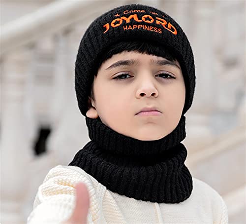 Insun Conjunto de gorro de inverno para meninos e meninas, cachecol de malha infantil, com forro de