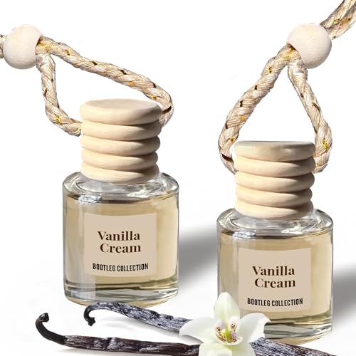 Image of Car Air Freshener Diffuser, Vanilla Cream Aromatherapy, Natural Fragrance Oil, Long Lasting, By Bootleg Collection, Made in USA