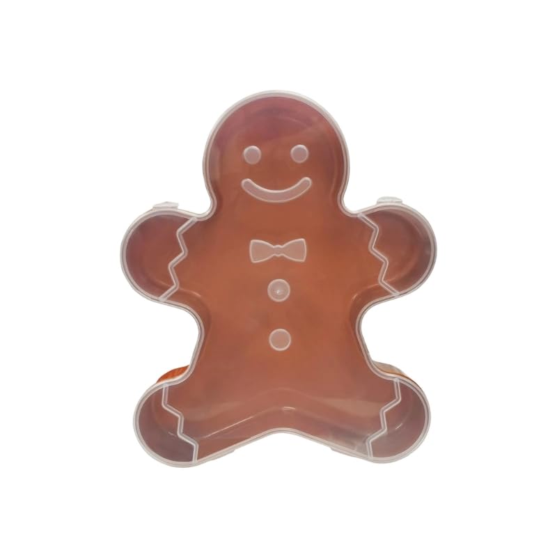 Christmas Serving Tray 11.8’’ Fillable Tray Charcuterie Box with Lid for Xmas Party Decorations, Holiday Gingerbread Man Container for Snacks, Candy, Food American Maid