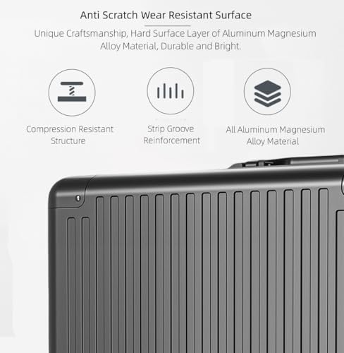 All Aluminum Magnesium Alloy Hardside Zipperless Luggage with Wheels, Airline Approved Aluminum Hard Shell Carry on Luggage Metal Alloy Suitcases Rolling Case for Business Travel (Blue, 28 inch)3