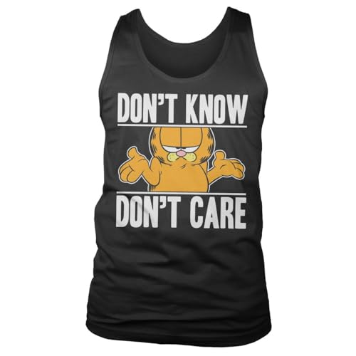 Camiseta sin Mangas de Garfield para Hombre Camiseta Negra Talla M