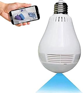 Kopfus Light Bulb Camera, WiFi Security Bulb Camera, Wireless 360° Panoramic Smart Bulb Camera with Motion Detection, Floodlight and IR Night Vision, Alert Events Notification, Cloud, V380 App/A8