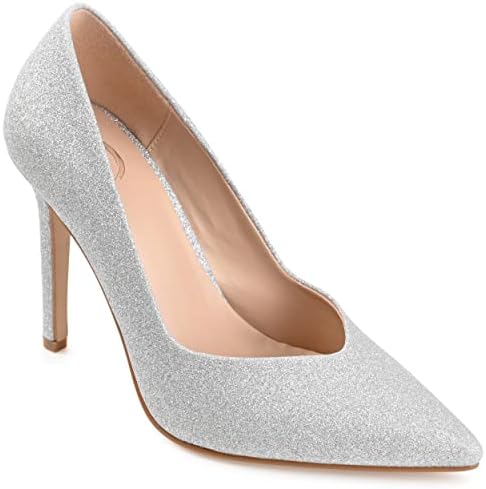 Journee Collection Womens Ninna Slip On High Stiletto Pointed Toe Pumps Silver 12 Medium Womens US | Image 6
