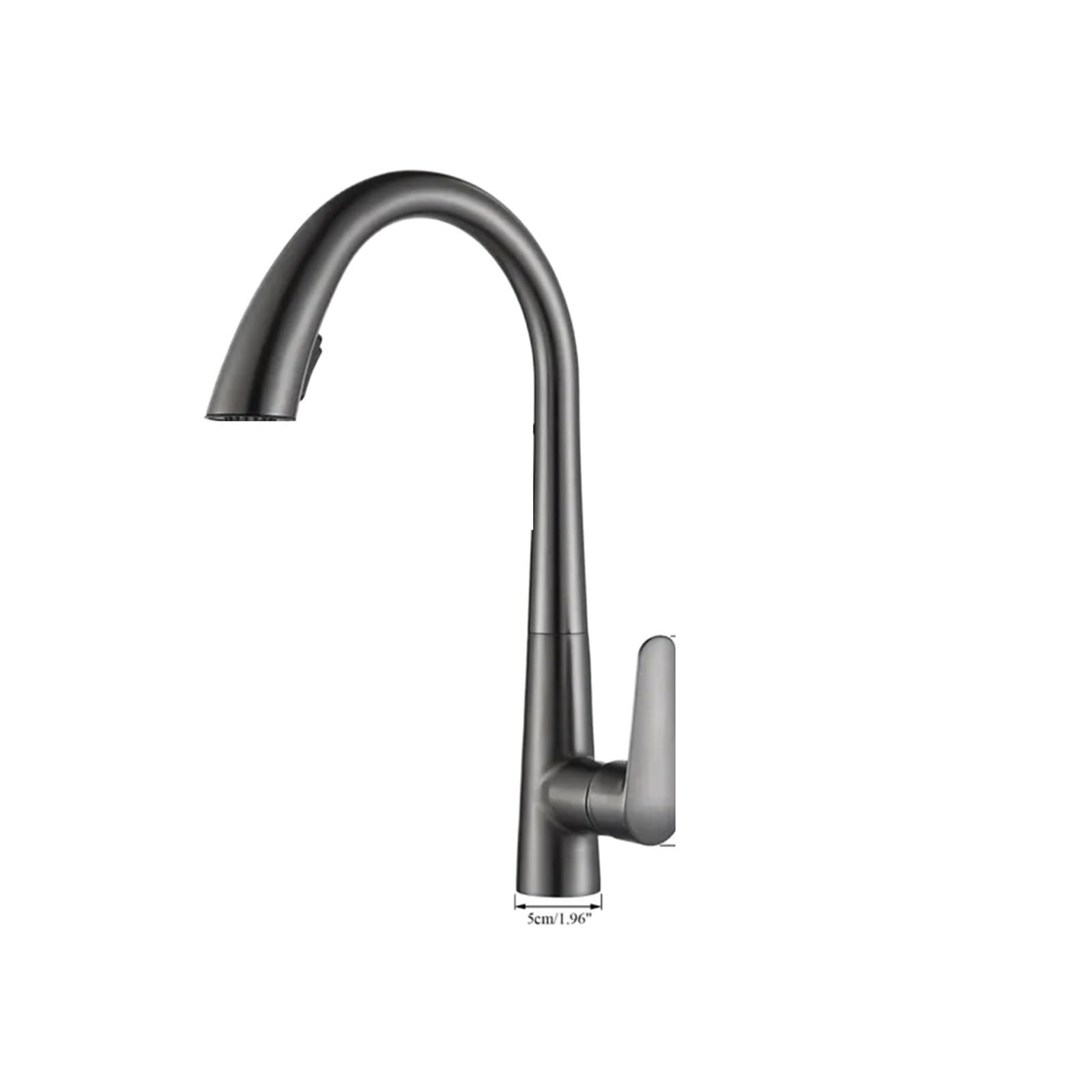 Mitigeur cuisine flexible gris fusil double jet pour un nettoyage précis