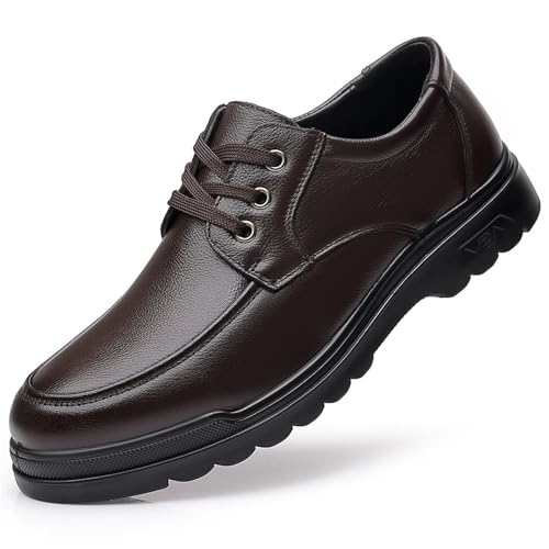 Men's Business Casual Dress Shoes Autumn Lace Up Dad Shoes Comfortable Middle Aged Casual Footwear