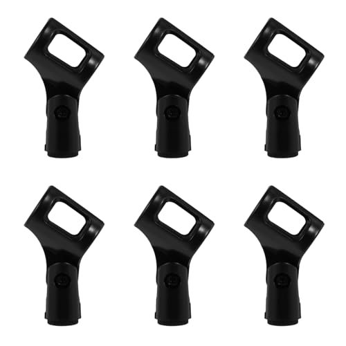 Abaodam 6 Pcs Microphone Clip Mic Holder Clip Microphones H- Shaped Microphone Stand Desktop Accessories Ktv Mic Clips Desktop Stand Sing Abs Bracket Clip To Rotate Handheld