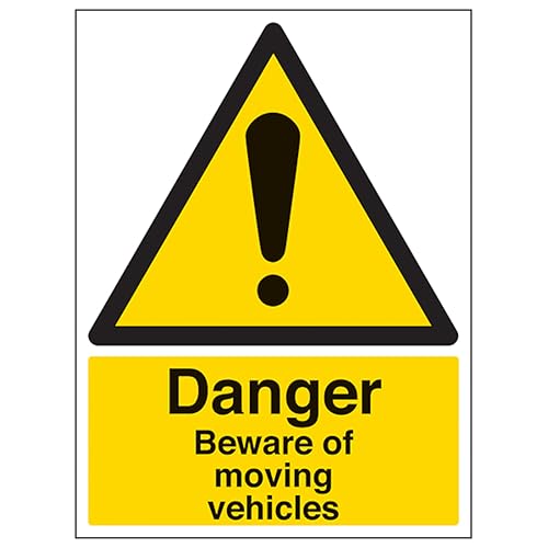 Panneau beware of moving vehicles pour sécuriser les cours de livraison