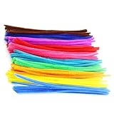 Lot de 100 cure-pipes colorés de 30 cm x 6 mm - Fil chenille pour projets de...