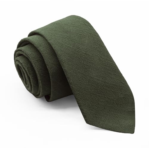 Image of Cotton Ties for Men Solid Color Skinny Tie Mens Necktie for Wedding Graduation Formal Dinner
