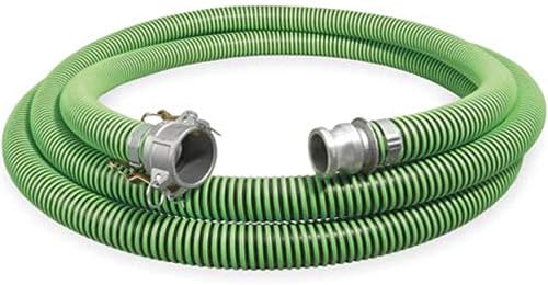 A004-0329-3510 JGB Enterprises 2" x 10' Green and Black Suction CxE Aluminum Camlocks Banded, 2.43" OD, EPDM