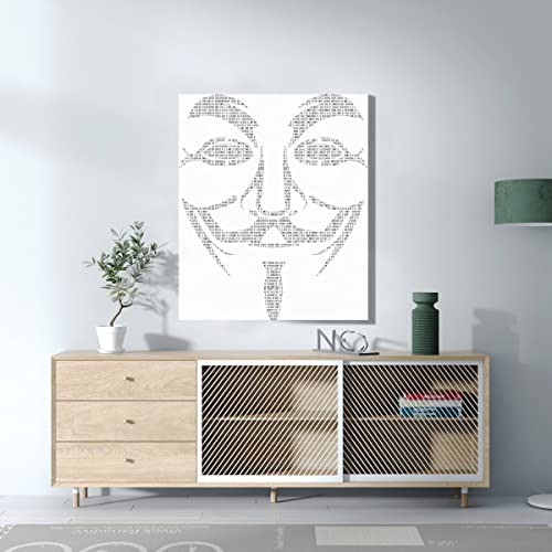 Art Numérique Visage Anonymous Code Binaire Toile Imprimée HD