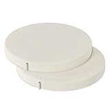 PRIMEPATIO Rund Stuhlkissen Set (2er, Beige) 40x40x5cm - Hochdichte Schaumstoff-Sitzauflage für Küchenstuhl, Gartenstuhl - Waschbar Bezug Indoor/Outdoor