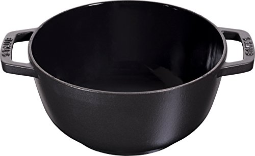STAUB Fondue Set mit 4 Gabeln, Gusseisen, 16 cm, 1,1 l, Für Käse- Schoko- und Fleisch-Fondue, Made in France, Schwarz – Ansicht 5